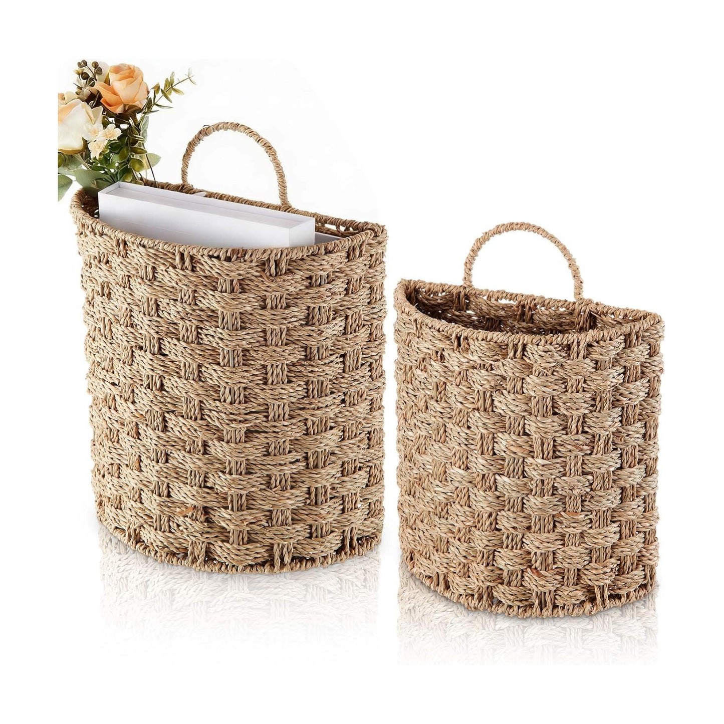 Wicker Decorative Baskets / Sea Grass / Natural / Set of 2
