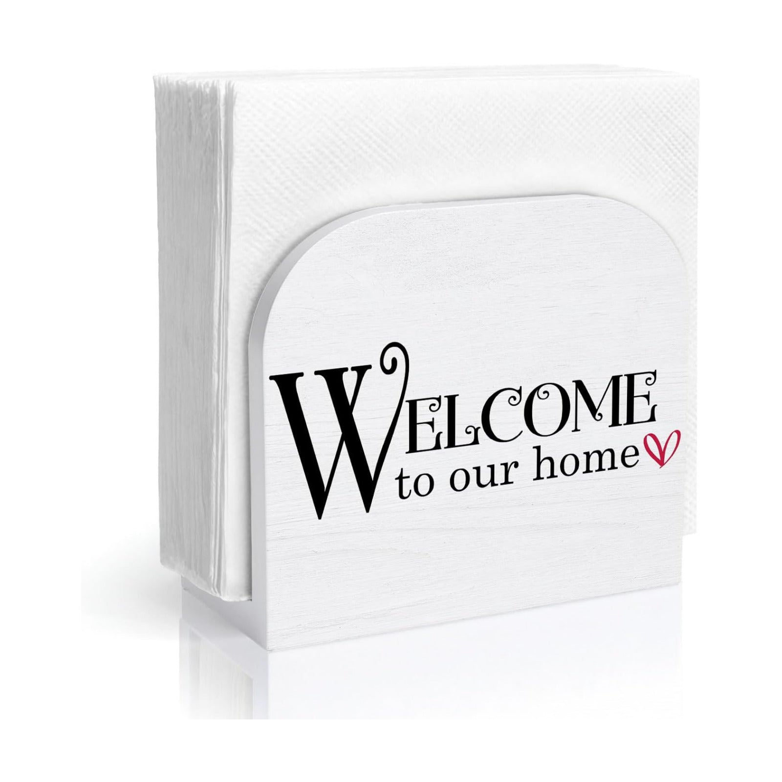 Welcome to Our Home Wood Napkin Holder / Welcome Home