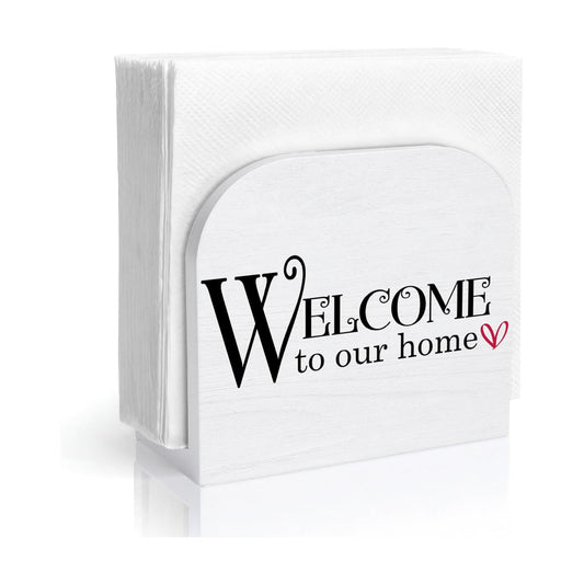 Welcome to Our Home Wood Napkin Holder / Welcome Home