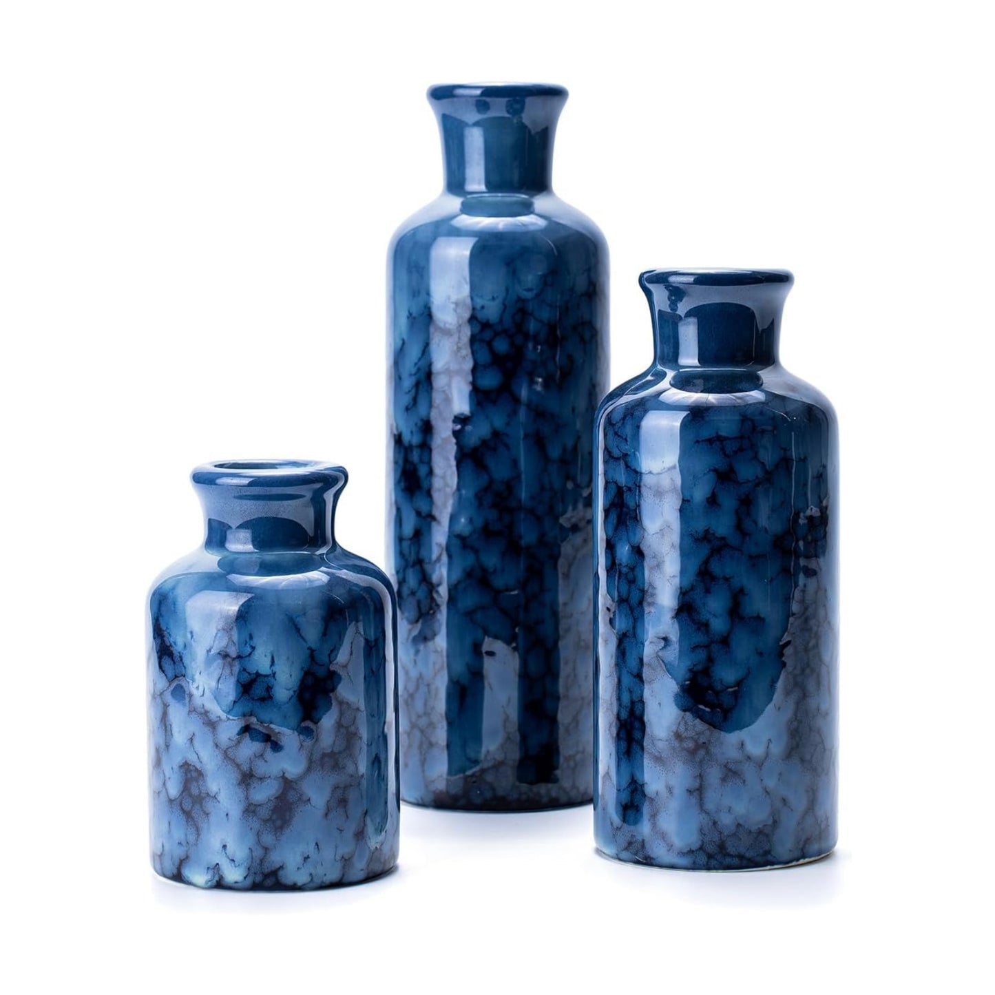 Rustic Farmhouse Vase / 106-cobalt Blue / Set of 3