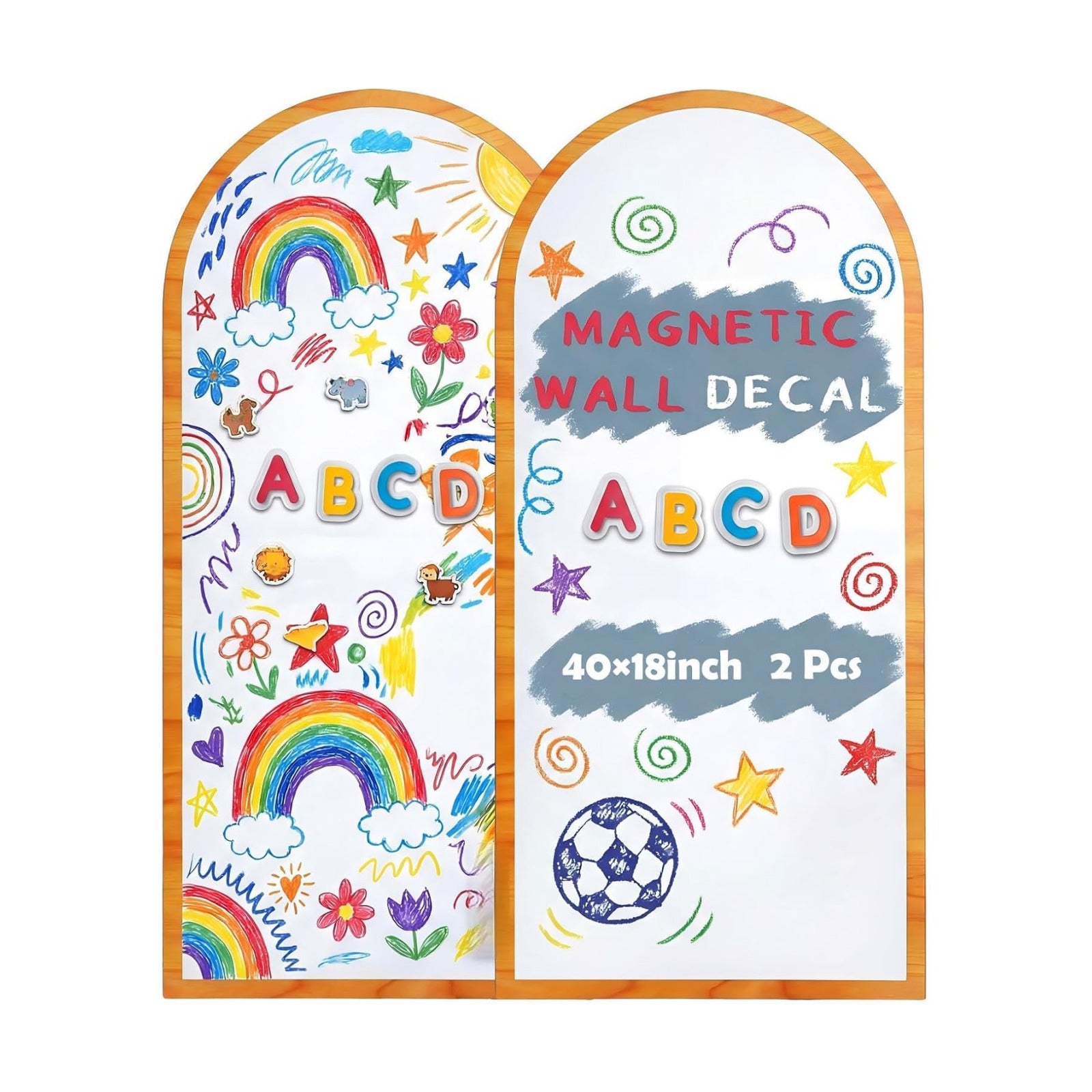 Magnetic Wall Arch Decal " Magnetic Wall Whiteboard / White / 40 x 18 / Set of 2