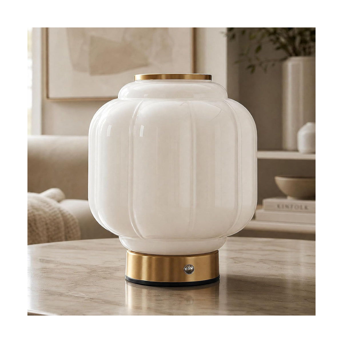 Mushroom Lamp, Cordless Rechargeable Table Lamp for Bedroom & Nightstand, 4W Dimmable Bedside Light, Small Mid Century
