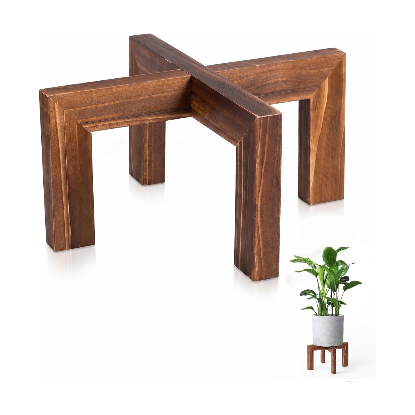 Wood Plant Stand Indoor Outdoor Wooden Flower Pot Plant Holder Heavy Duty Low Plant Riser Plant