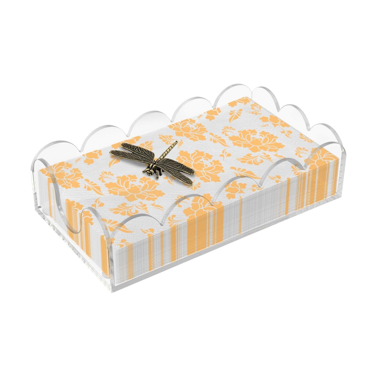 Acrylic Napkin Holder Scalloped Tray / 9 x 5.5 x 2.5 / Clear