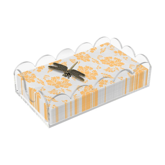 Acrylic Napkin Holder Scalloped Tray / 9 x 5.5 x 2.5 / Clear