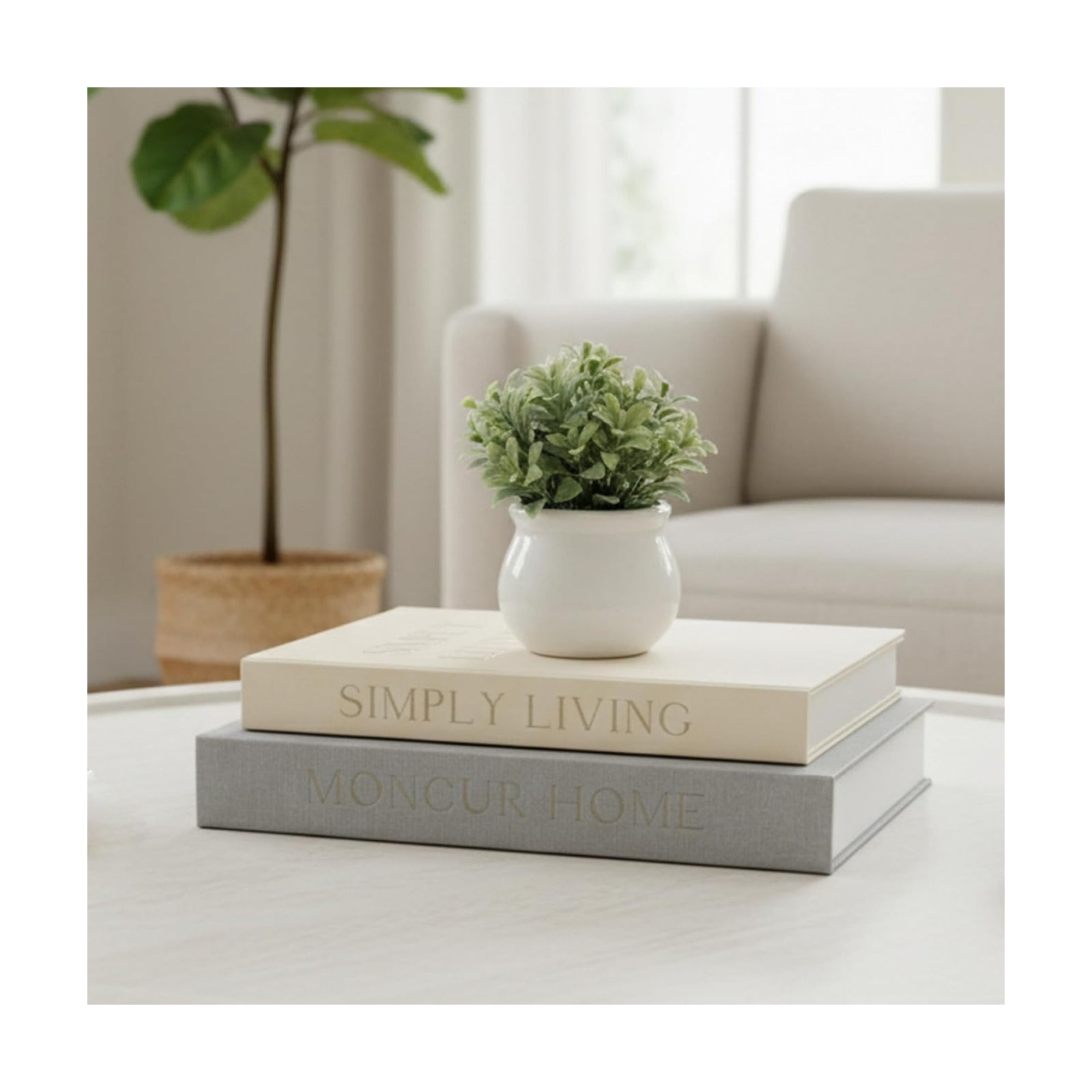 Decorative Books / Linen Storage Box / Apricot & Dark Gray / Set of 2