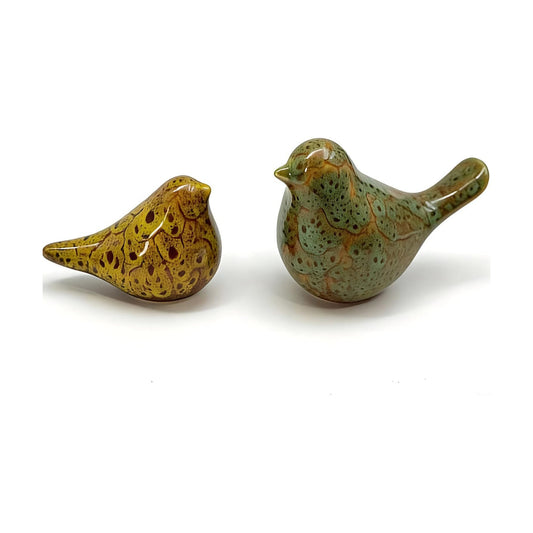 Two-piece set of parent-child bird statues / Kiln Color Change