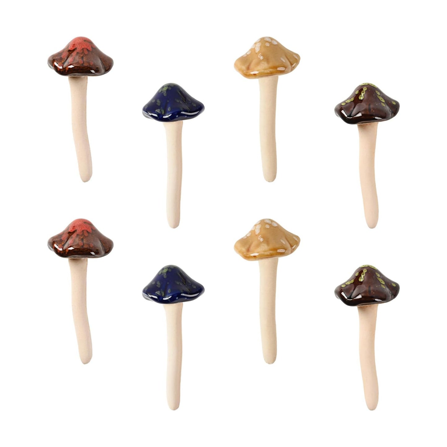 Ceramic Mushroom / Mushrooms Accessories / Set of 8