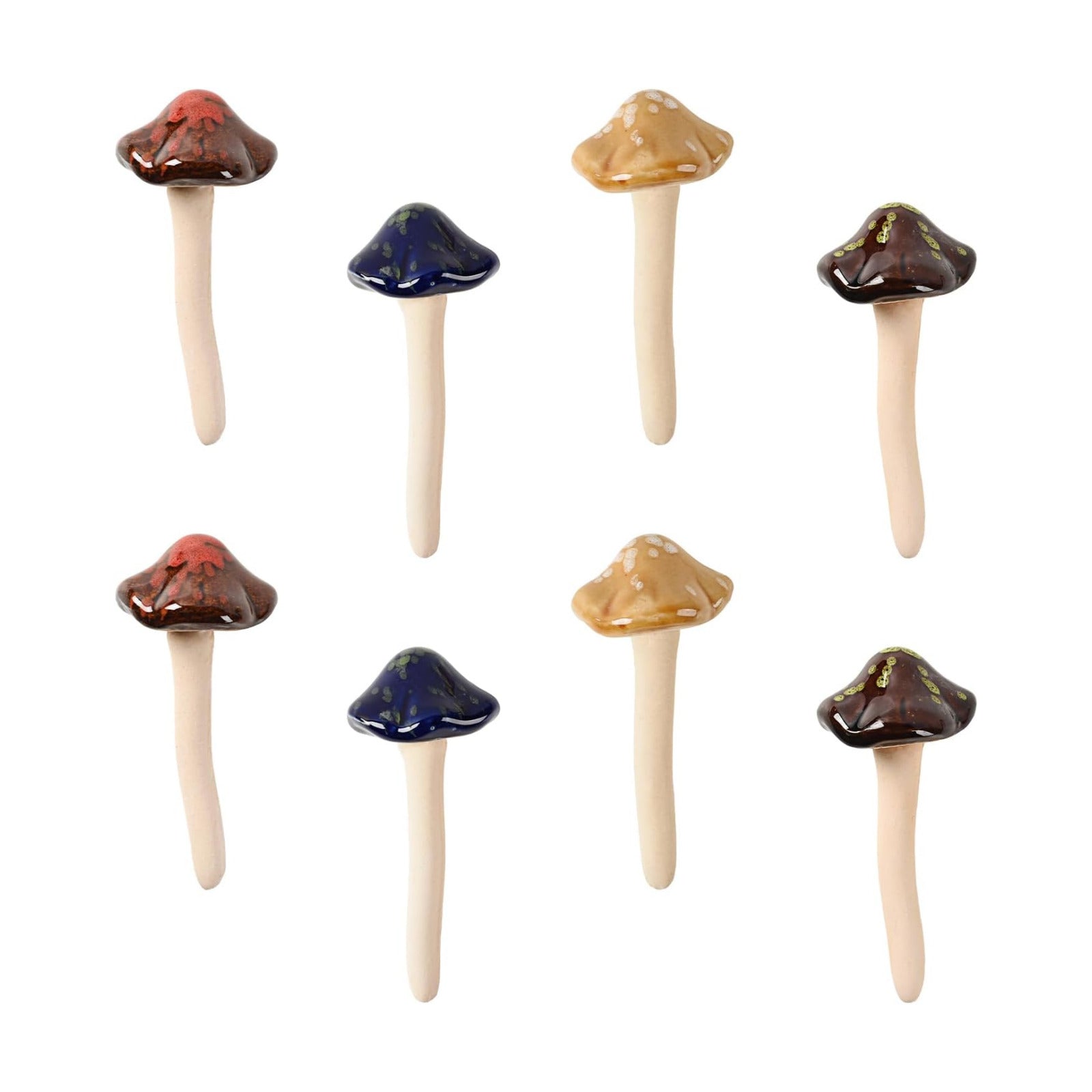 Ceramic Mushroom / Mushrooms Accessories / Set of 8