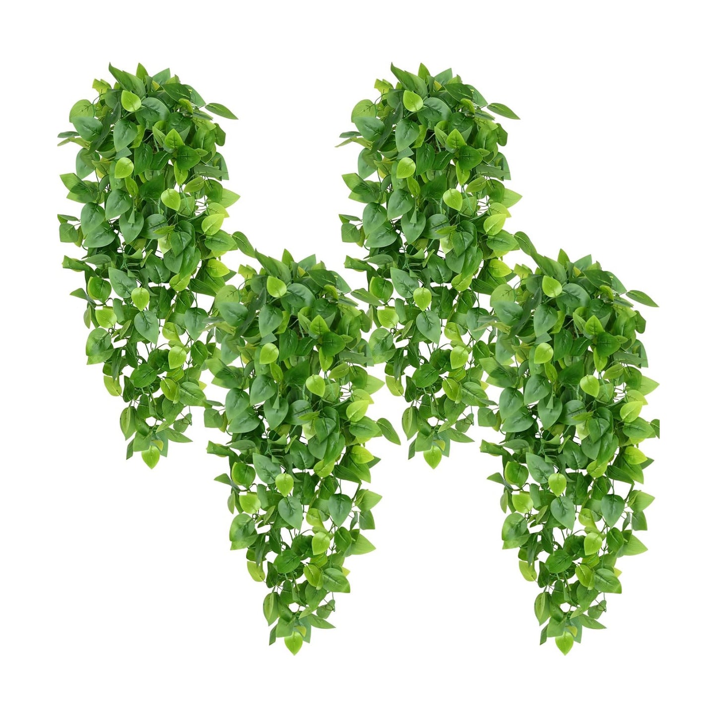 Waipfaru Fake Hanging Plants, 4Pcs Faux Ivy Pothos Vines Greenery