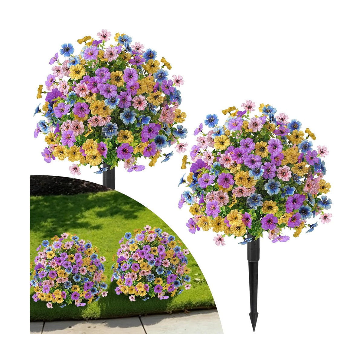 Alupssuc 2Pcs 20" Artificial Topiary Ball Flowers for Outdoors Decoration