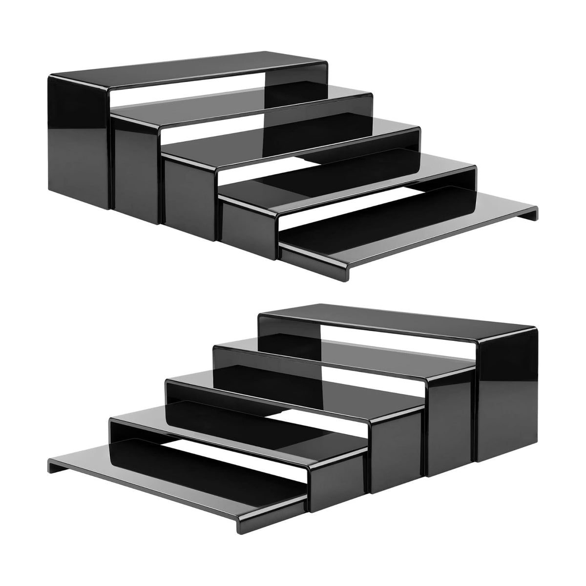 10 Pack Large Acrylic Display Stands, 2 Set(10”L~11”L~12”L) | Rectangular Display Stands, Acrylic Display Shelves for