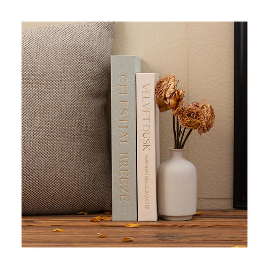 Faux Books Storage Box / Mint Green+beige
