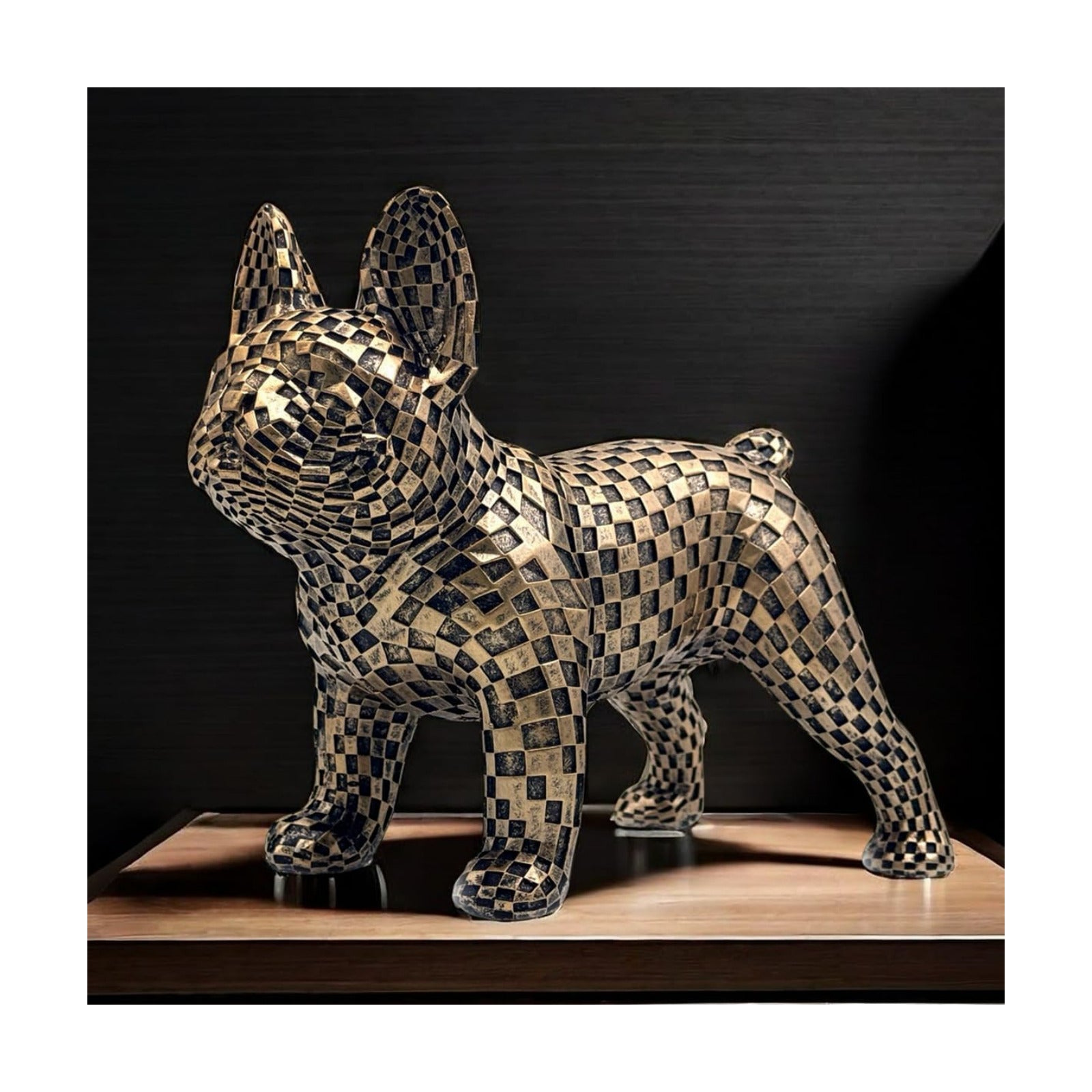 Art Abstract French Bulldog Statue Dog Figurines Sculpture Collectibles Home Office Desktop Decor