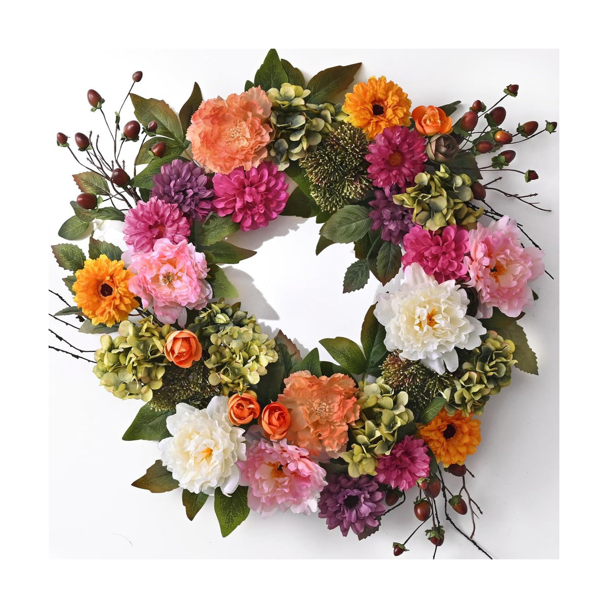 Spring Wreaths for Front Door, 22 Inch Spring Front Door Wreath