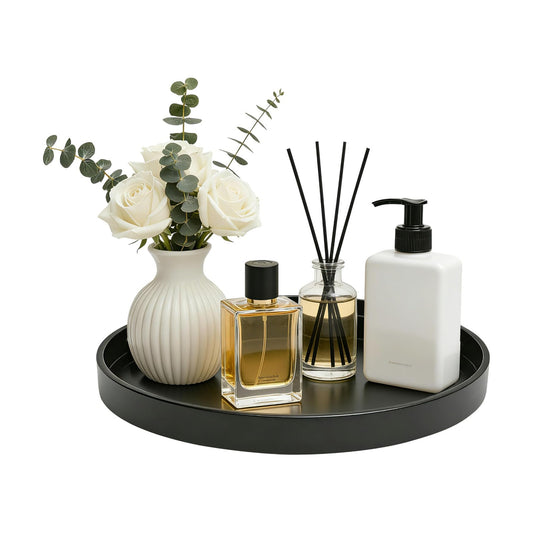 Candles / 10" Bathroom and Vanity Tray / Black / Set of 10