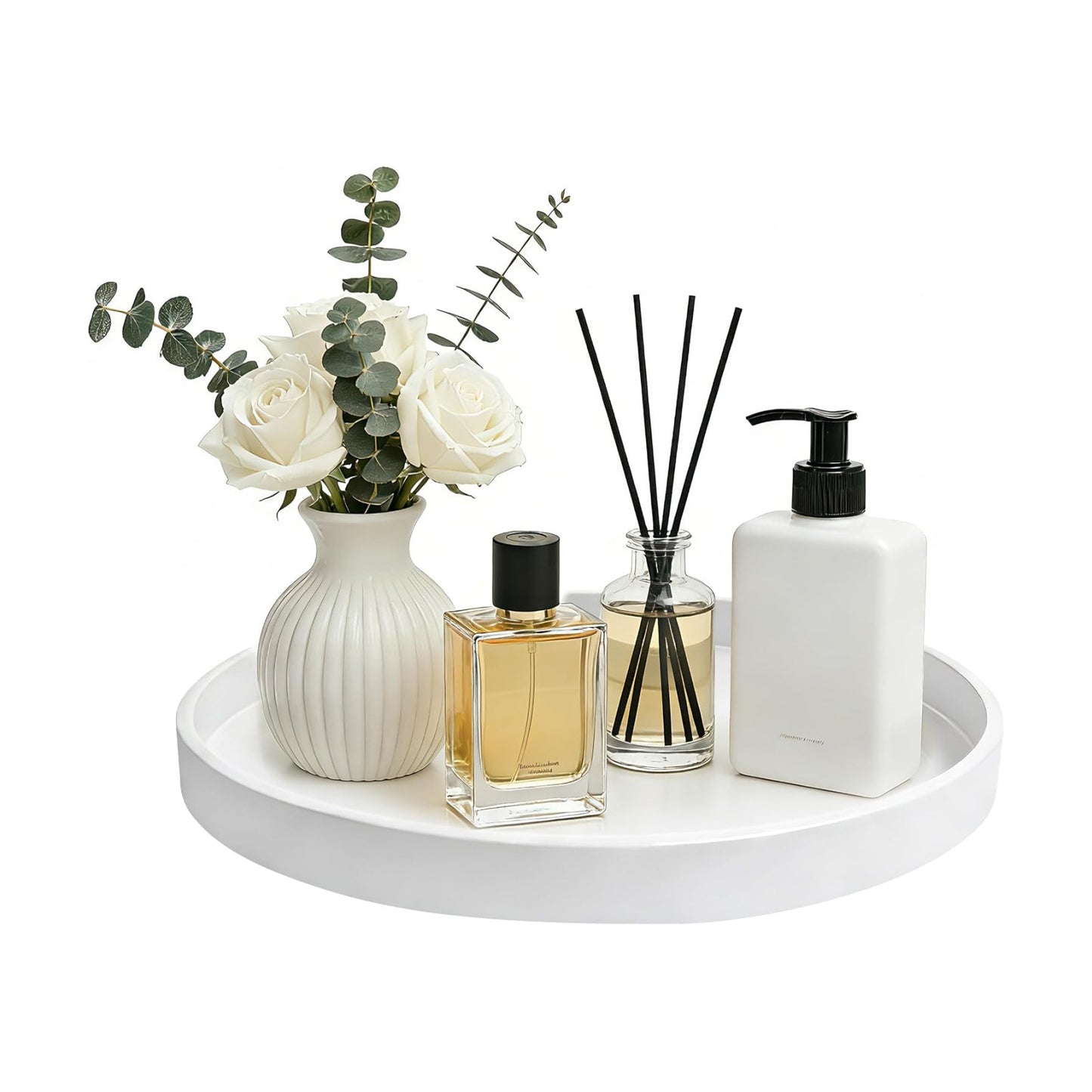 Candles / 11" Bathroom and Vanity Tray / White / Set of 11