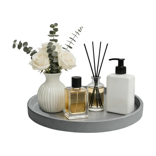 Candles / 10" Bathroom and Vanity Tray / Gray / Set of 10