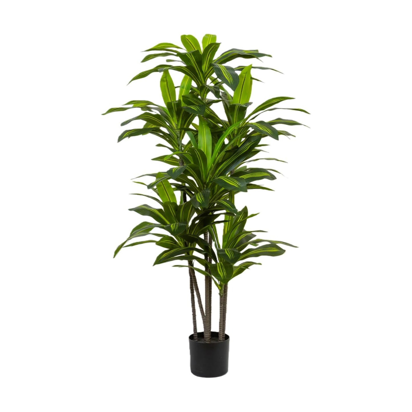 5ft Dracaena Artificial Plant - Large Tropical Indoor Fake Tree with Lifelike Leaves - Tall Faux Floor Plant in Pot for