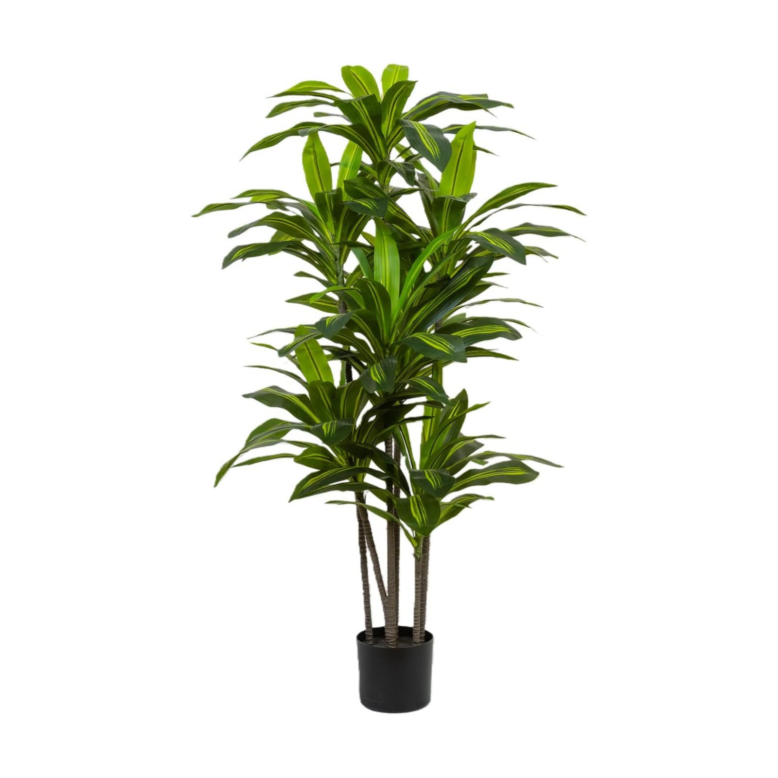 5ft Dracaena Artificial Plant - Large Tropical Indoor Fake Tree with Lifelike Leaves - Tall Faux Floor Plant in Pot for