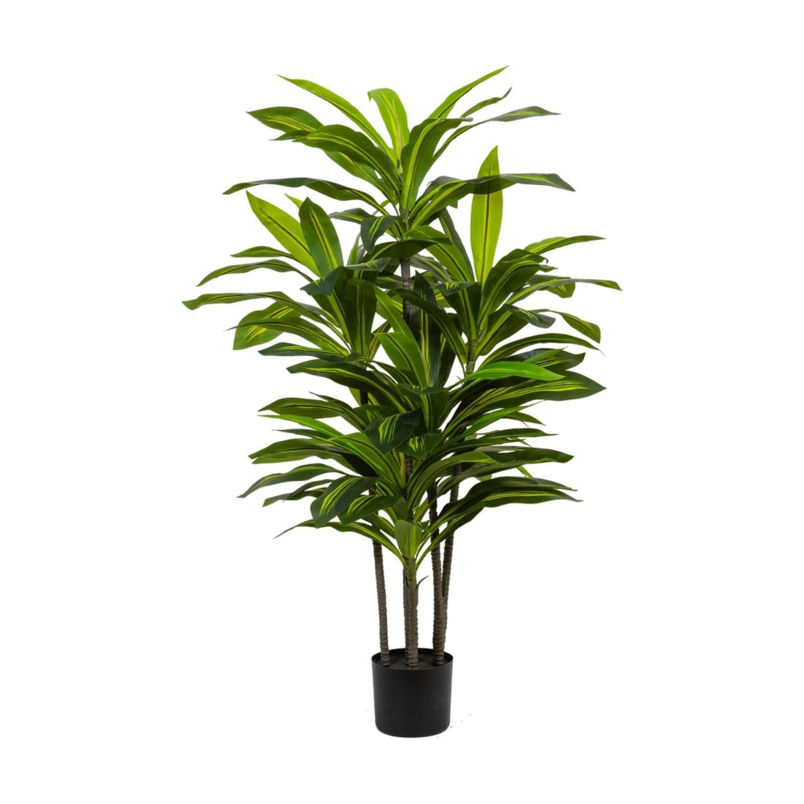 4ft Dracaena Artificial Plant - Large Tropical Indoor Fake Tree with Lifelike Leaves - Tall Faux Floor Plant in Pot for
