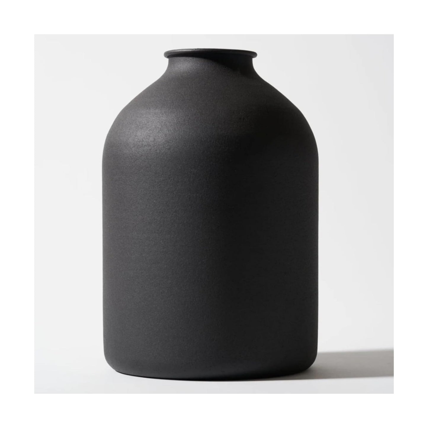 SilkSerenade Large Black Matte Flower Vase / Black Vase