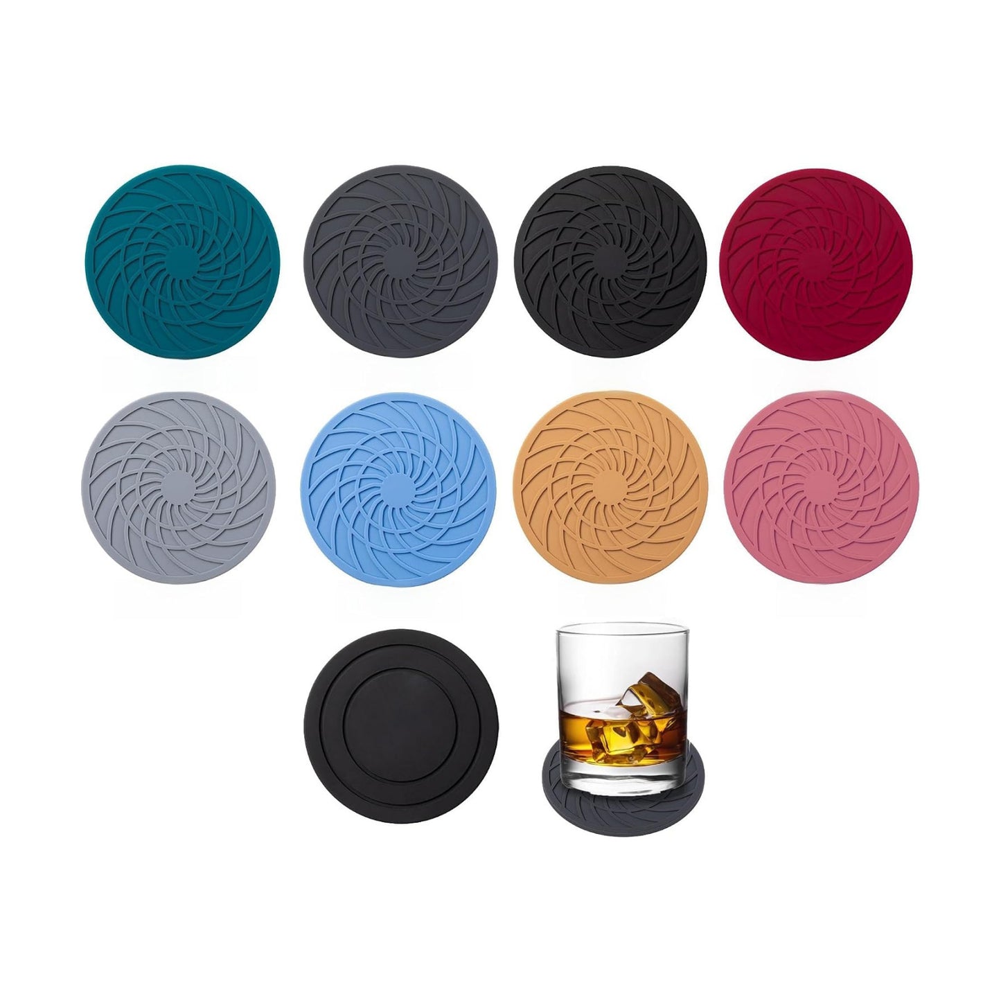 Holder Round Colorful BPA Free Silicone / Set of 8