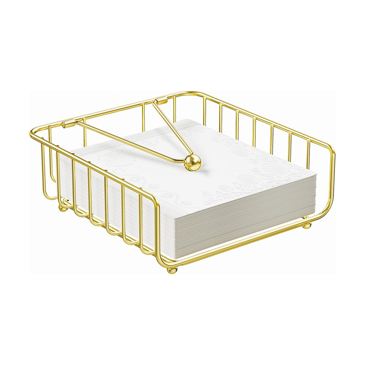 Dinner Metal Flat Napkin Holders for Paper Napkins / Gold / Luncheon