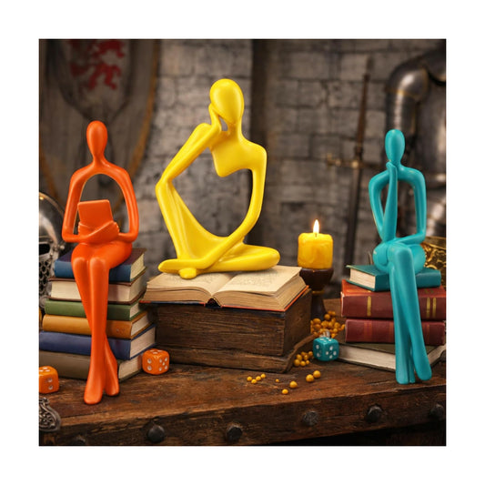 Mid Century Modern Decor Statues Bookshelf Decor Sculptures Abstract Art / Thinker / Set of 3