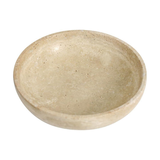 Italian Travertine Candy Bowl / Beige / 7.8 x 1.9