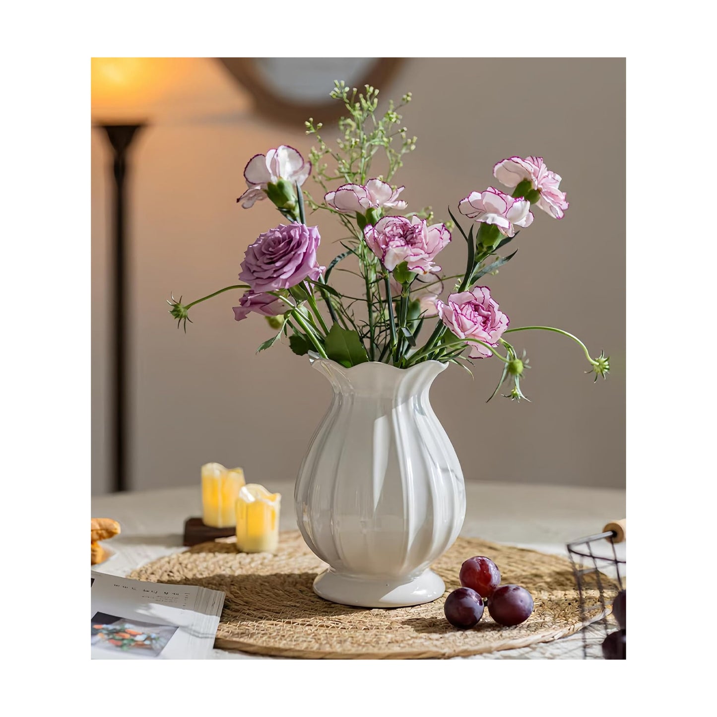 White Ceramic Vase / White-1