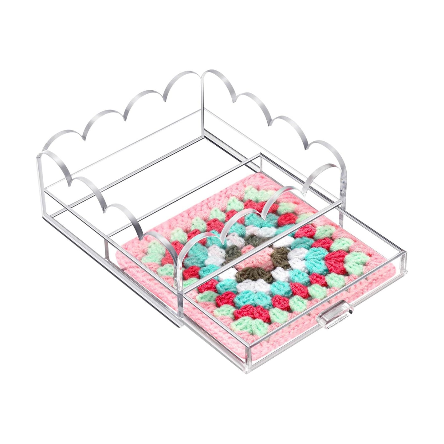 Acrylic Tray / Scalloped Acrylic Tray / 5 x 5 x 2 / Clear