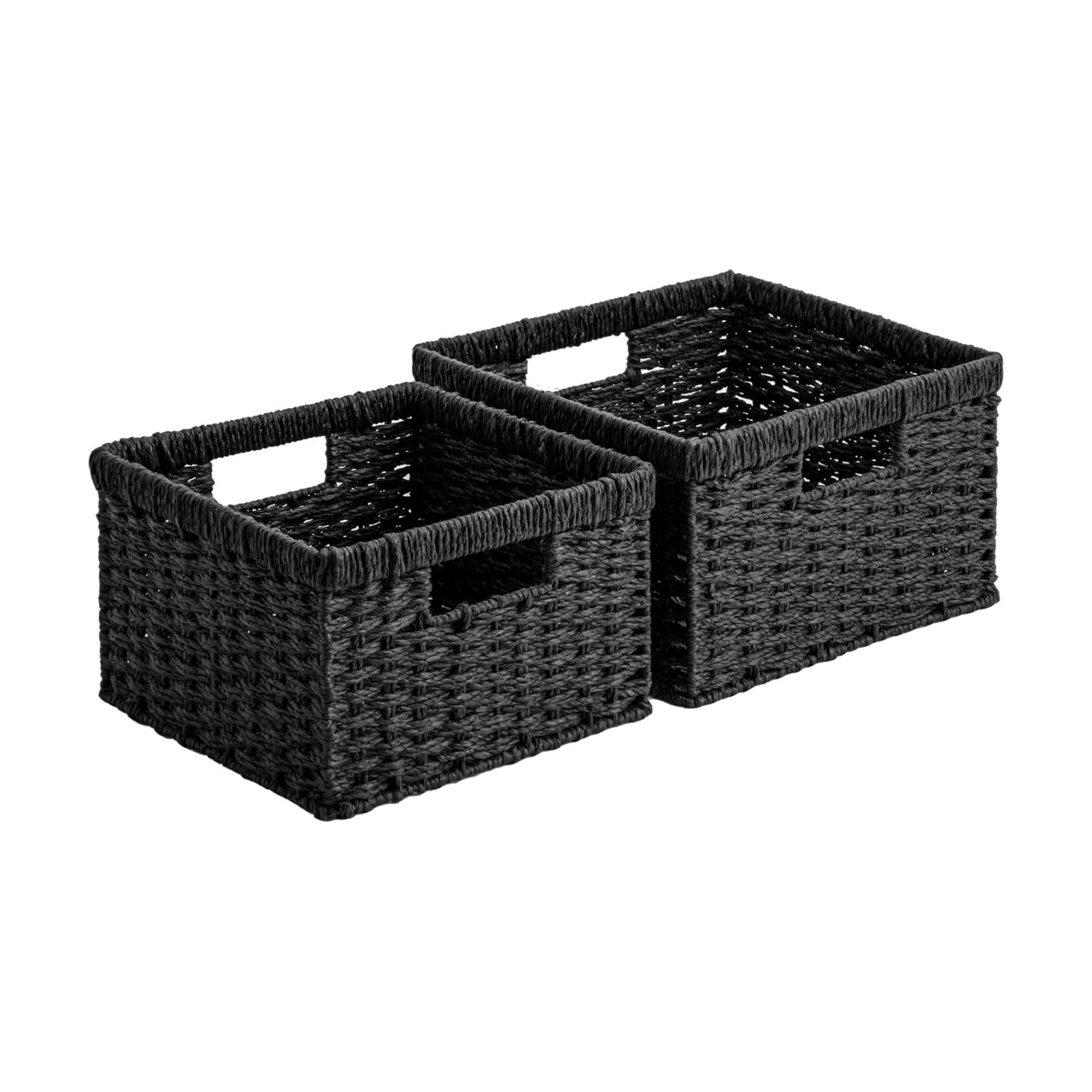 Wicker Basket / Wicker Storage Baskets for Organizing / Black