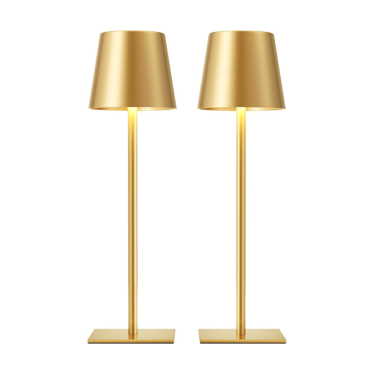 Kakanuo Gold Rechargeable Table Lamp, Cordless Battery Operated Lamp Set | 5000mAh, Touch Control, 3 Color Modes