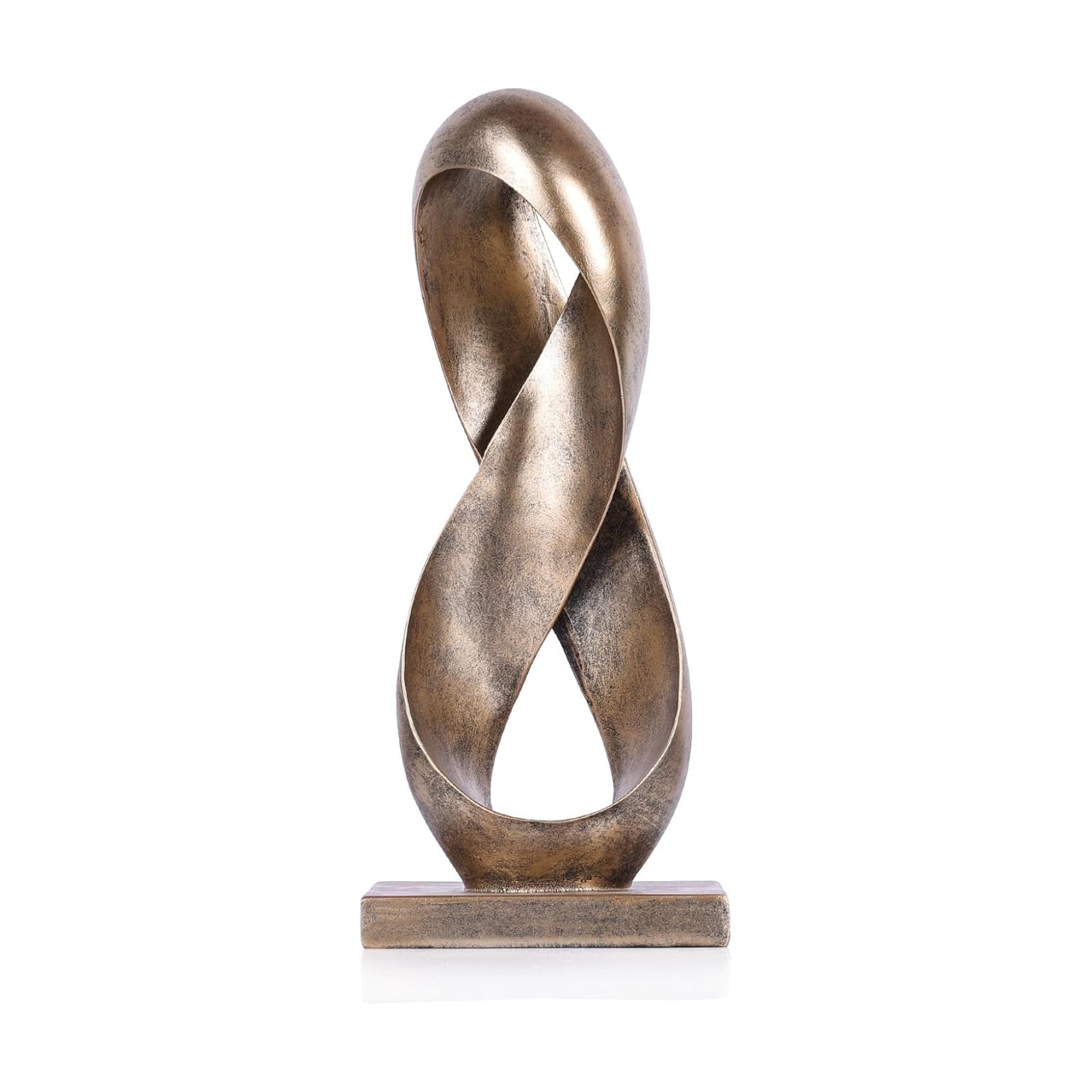 Large Knot Decor Statue Tall / Bronze / 14.6 Inch
