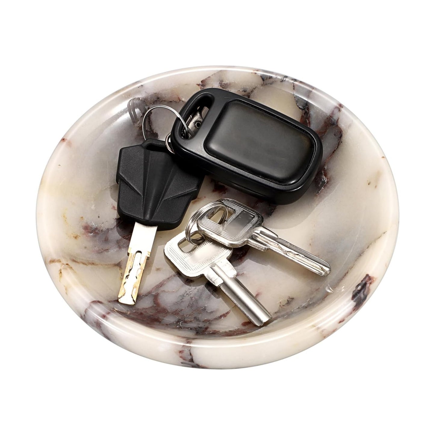 Decorative Key Holder for Entryway Table Round Key Bowl Marble Nightstand / Calacatta Viola / 5.5