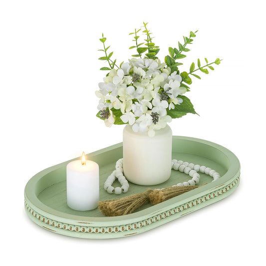 Decorative Trays / Oval Bathroom Trays / Sage Green