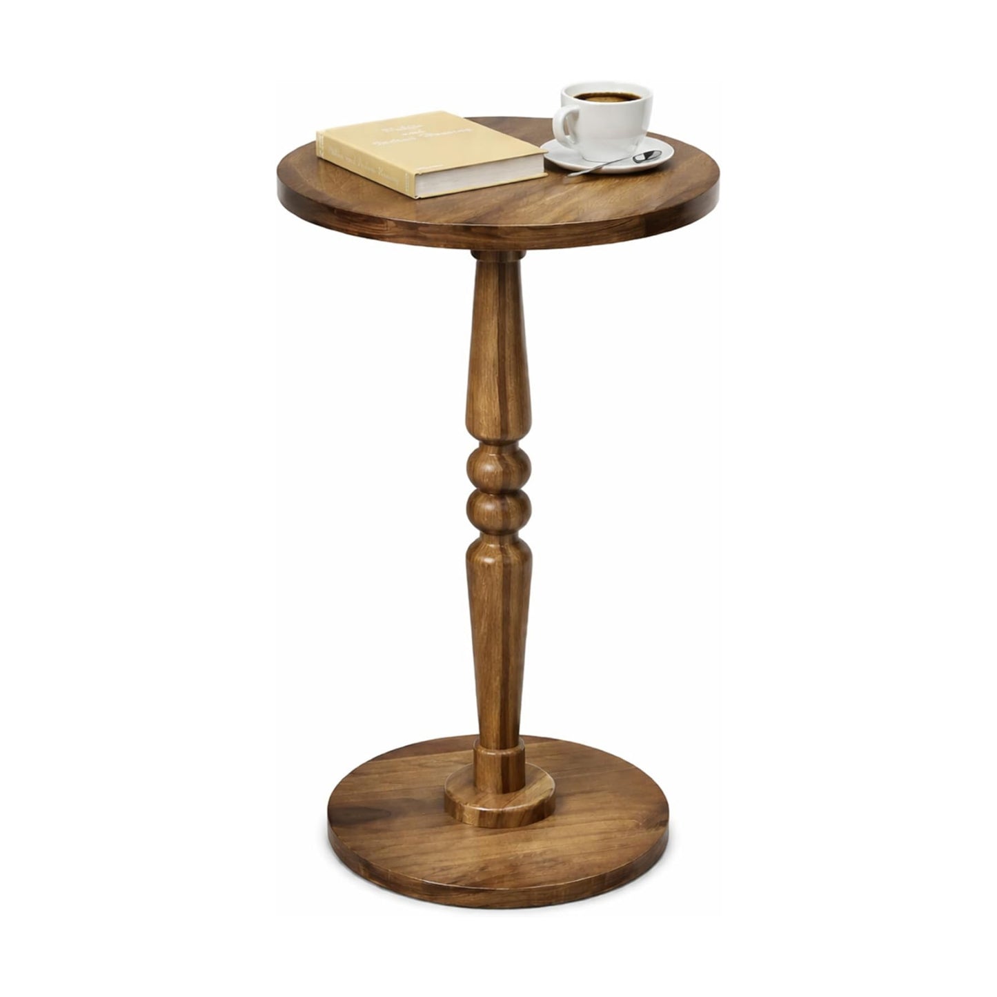 Wood Side Table End Table / Walnut Brown