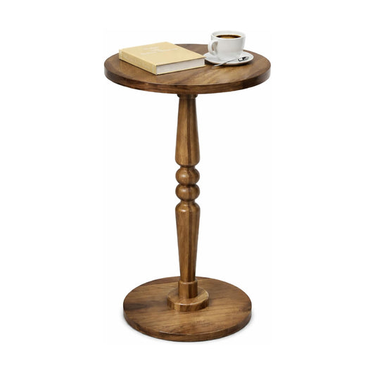 Wood Side Table End Table / Walnut Brown
