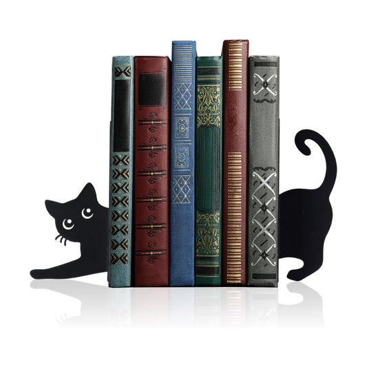 Stretching Cat Metal Bookends Styles Book Ends / Stretching Cat / Black / Set of 2