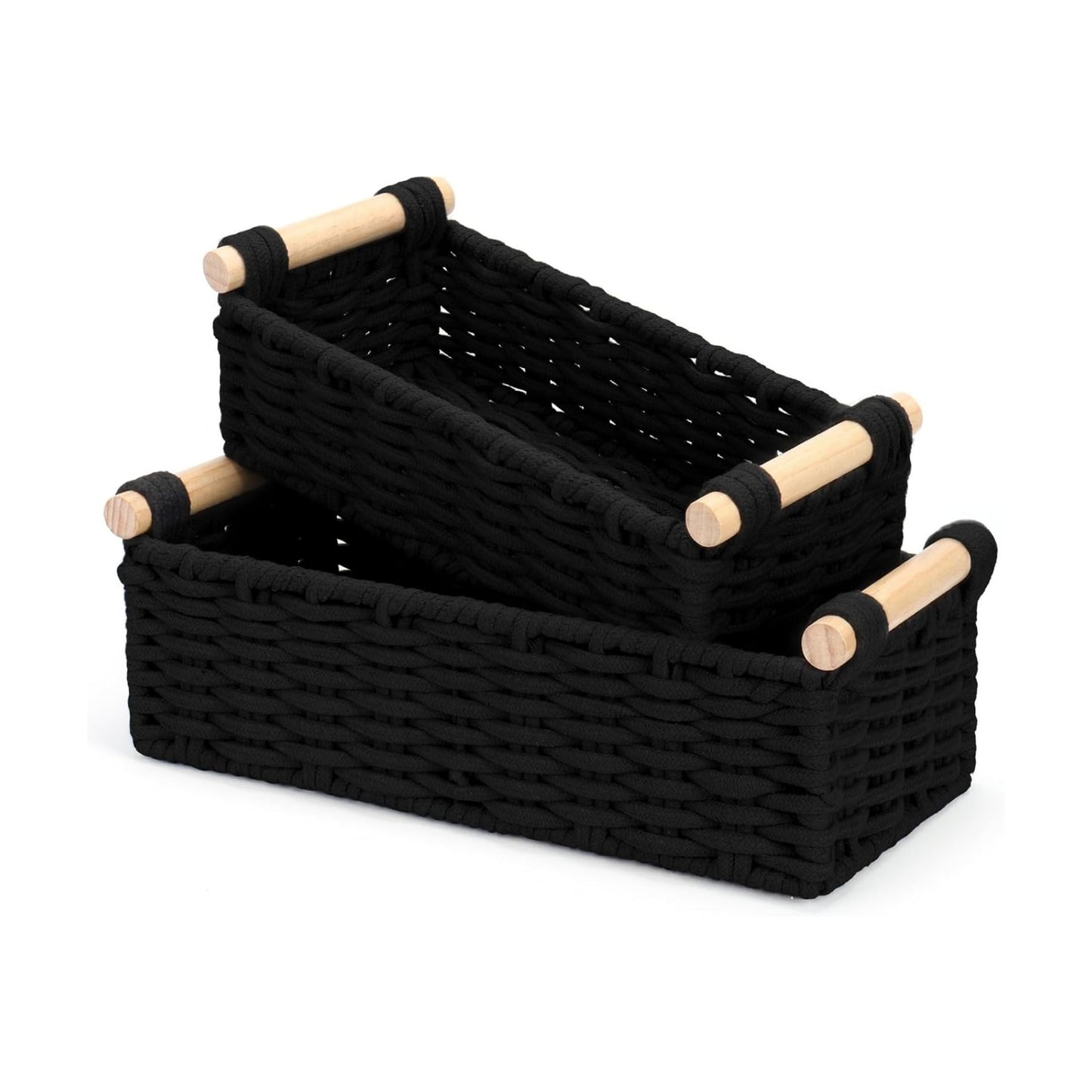 Woven Wicker Organizer Bins / Set of 2