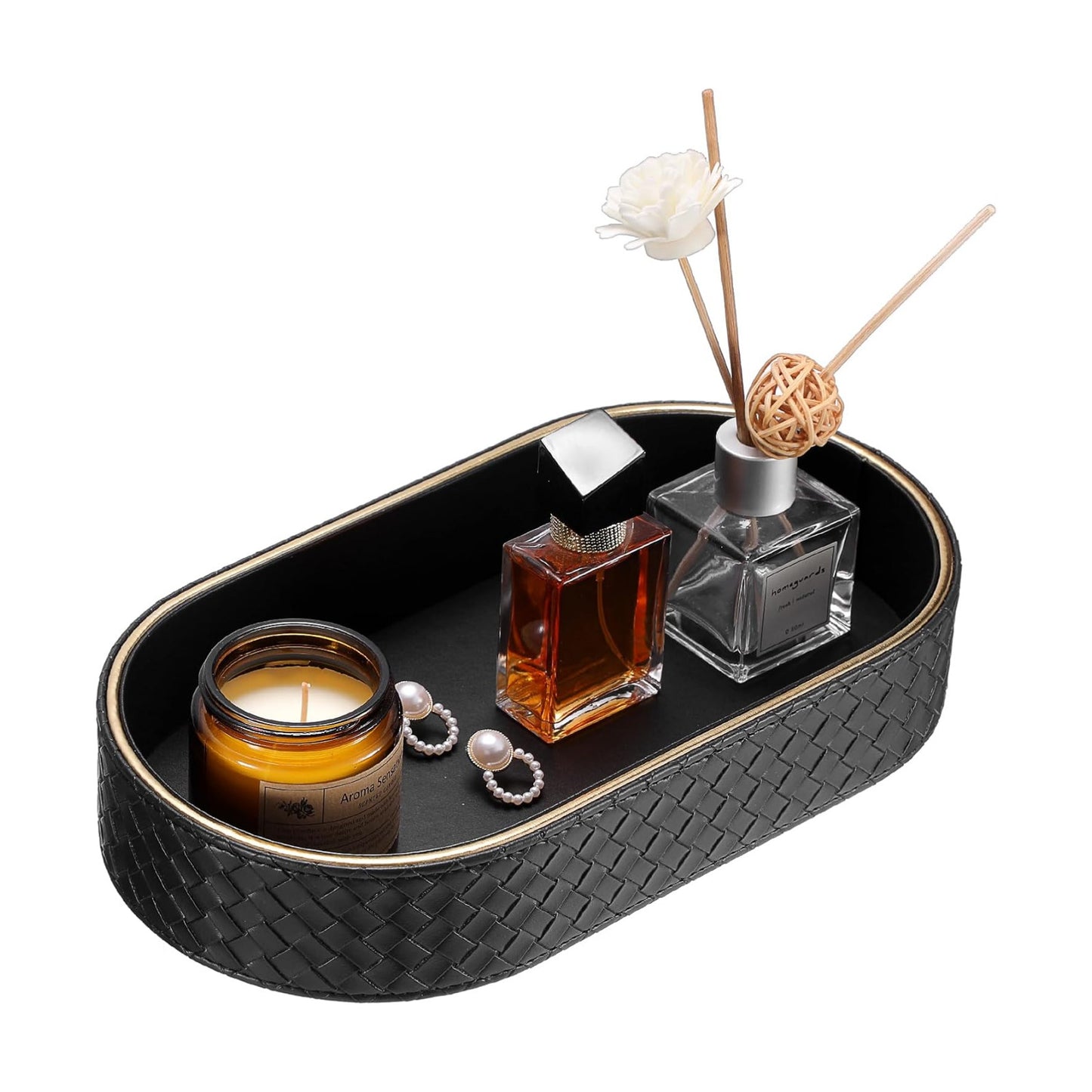 PU Leather Tray / 11 x 5.9 x 2 / Black
