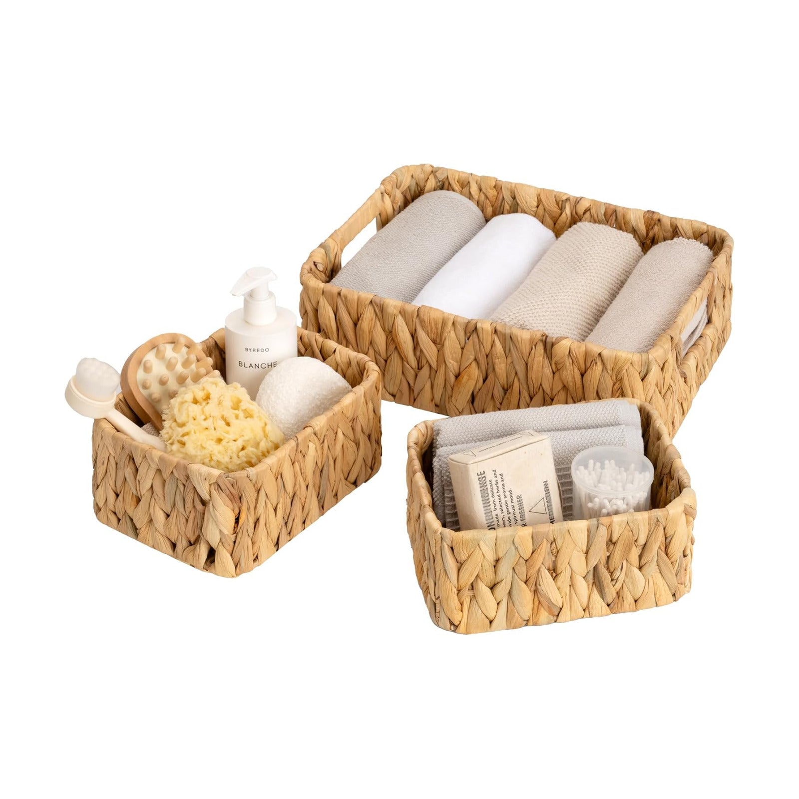 Small Wicker Baskets / 2 x 7 / Narural / Set of 3
