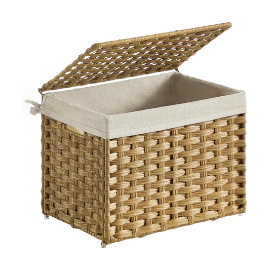 Metal Frame / Woven Blanket Storage Bin / 35 L / Natural