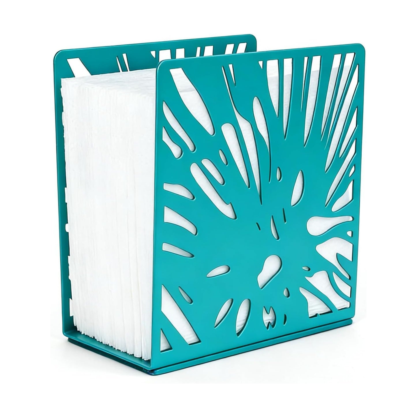 Farmhouse Metal Napkin Holder / Teal