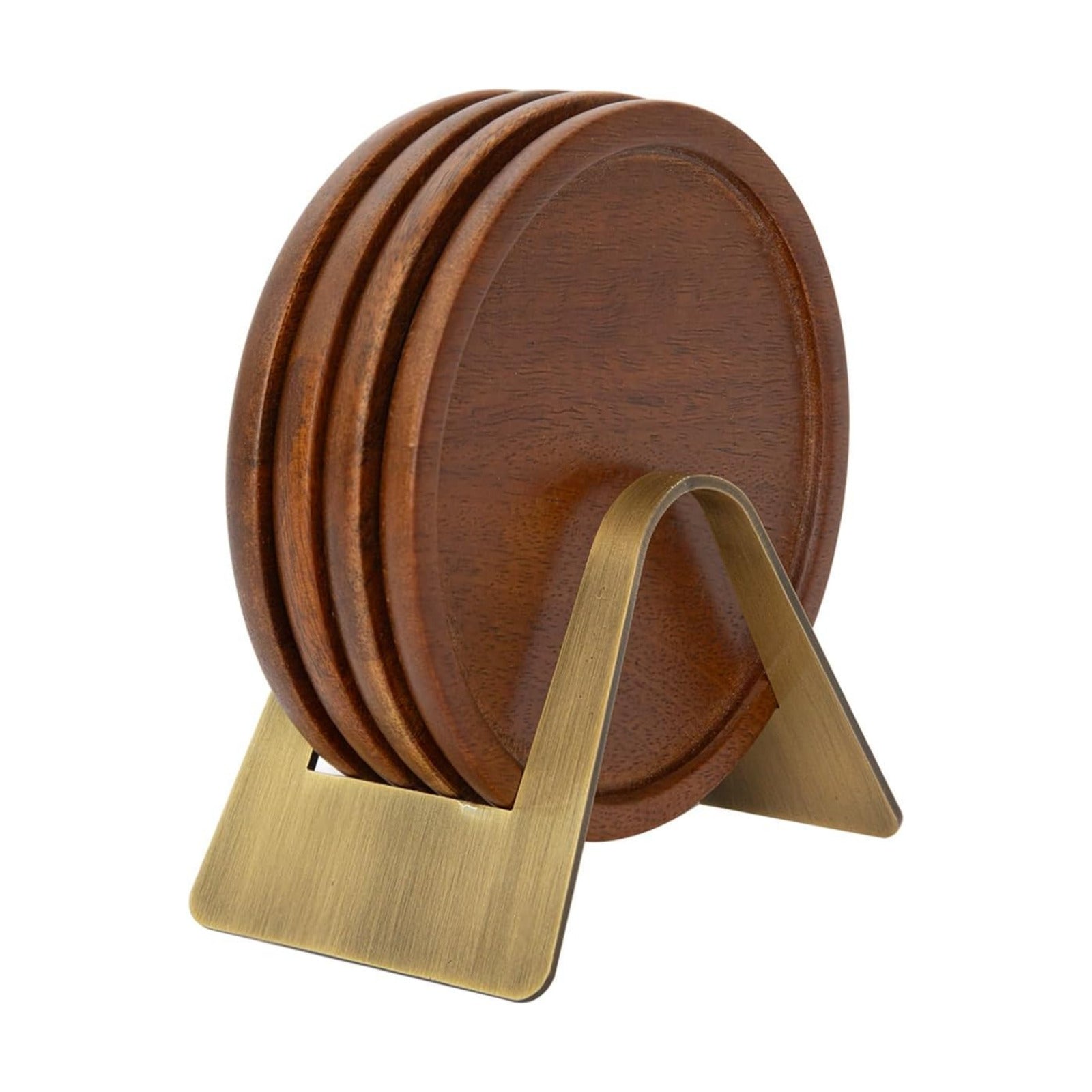 Holder / Wooden Coaster Set / Wooden Round / Set of 4