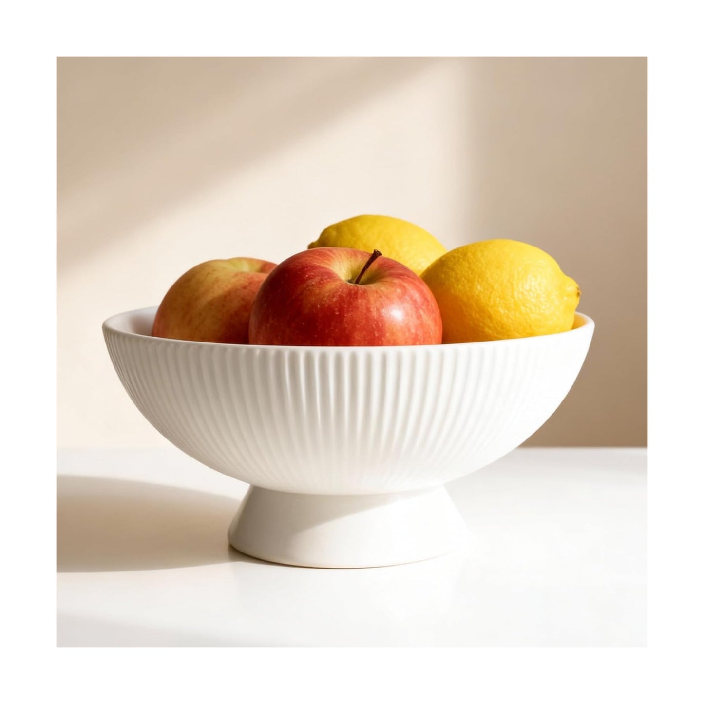 Small Decorative Bowl Multi-Use White Ceramic Fruit & Key Bowl / 8 Inch / Cream White
