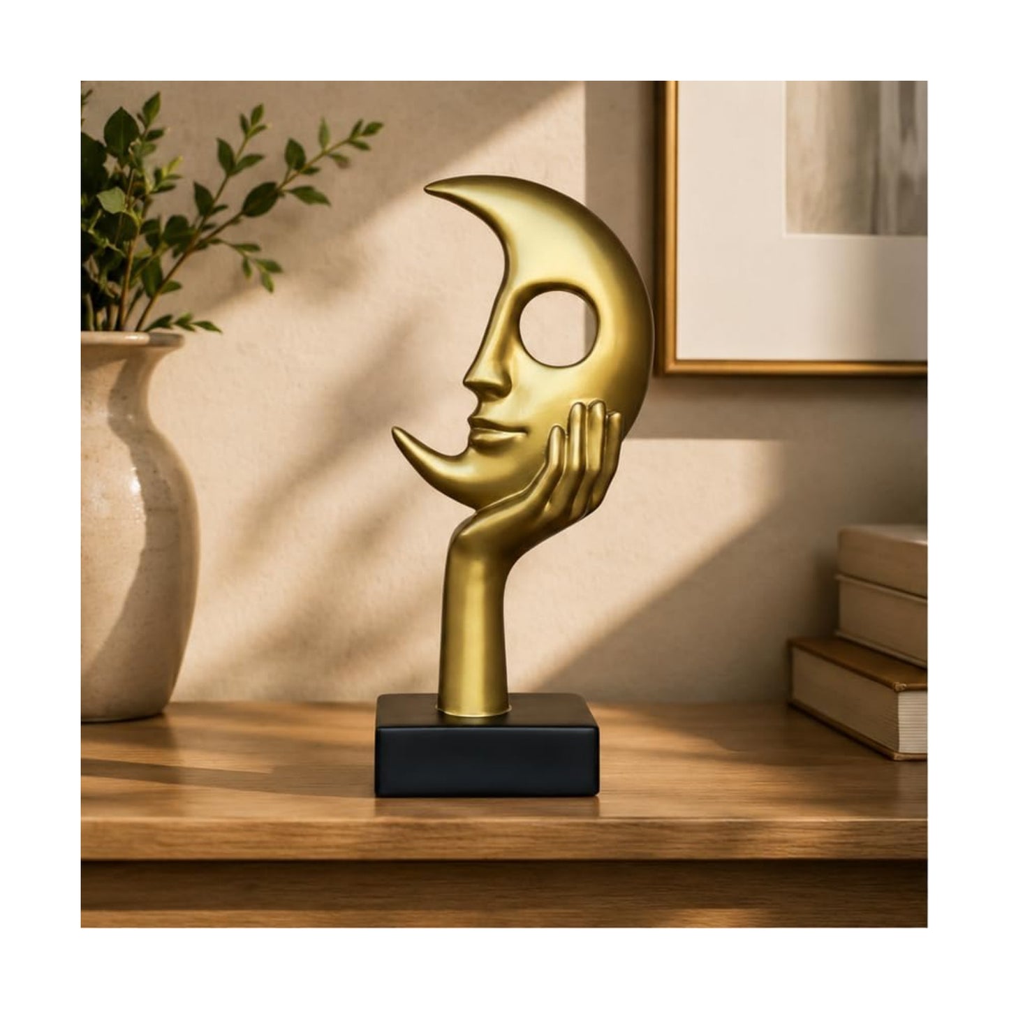 Thinker Statue / Modern Home Decor Ornament / Metallic Gold / Large