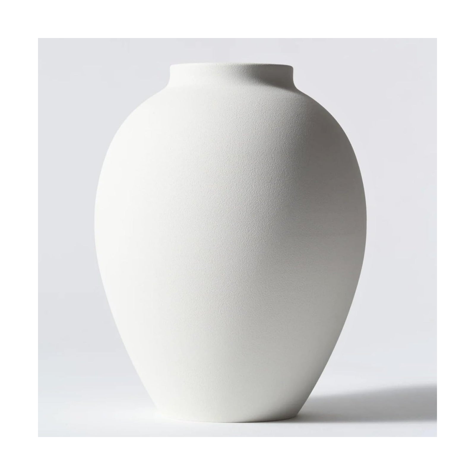 Modern Farmhouse Ella Flower Vase / White Ovoid