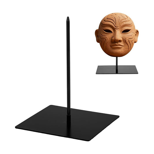 Metal Display Stand for Sculptures Artifact Statue Base Iron Holder / Black